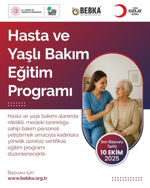 Bursa’da kadın istihdamına katkı sağlayacak ’Hasta ve Yaşlı Bakım Eğitimi’ başlıyor
