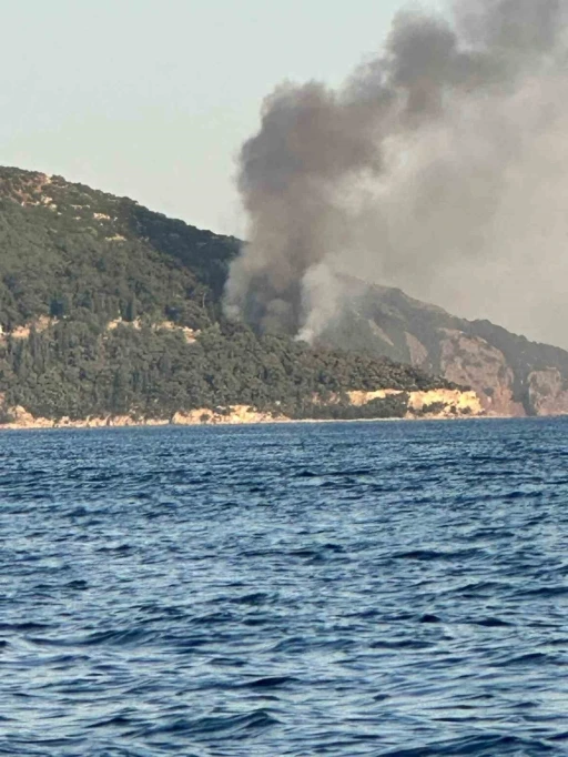 B&uuml;y&uuml;kada&rsquo;da plajda yangın paniği
