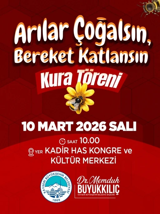 B&uuml;y&uuml;kşehir&rsquo;in Arılar &Ccedil;oğalsın Bereket Katlansın Projesi&rsquo;nde kura heyecanı
