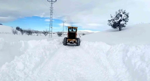 B&uuml;y&uuml;kşehir, kırsalda karla m&uuml;cadeleyi s&uuml;rd&uuml;r&uuml;yor

