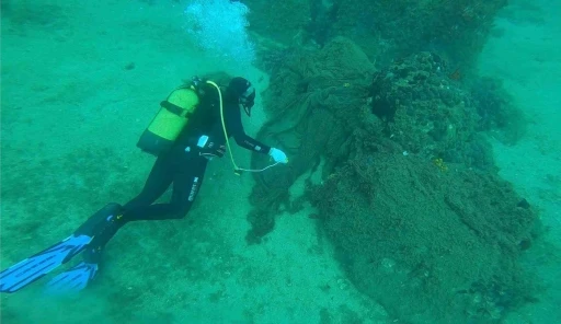 Çanakkale’de 9 yılda denizden 34 bin 620 metrekarelik hayalet ağ çıkarıldı
