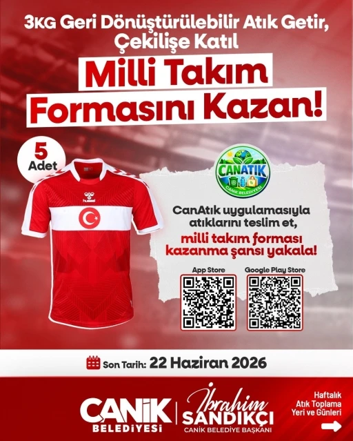 Canik&rsquo;te atık getirene milli takım forması
