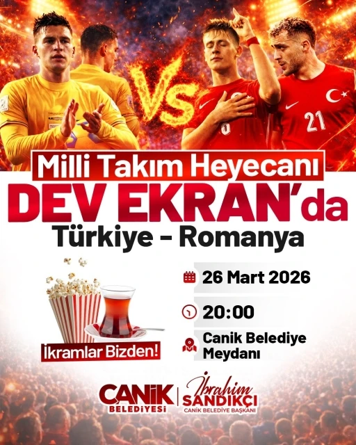 Canik&rsquo;te milli heyecan dev ekrana taşınıyor
