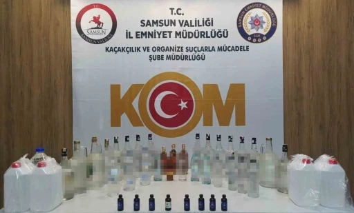 Canik&rsquo;te sahte alkol ele ge&ccedil;irildi
