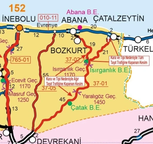 &Ccedil;atalzeytin&rsquo;e ulaşımın sağlandığı yol trafiğe kapatıldı

