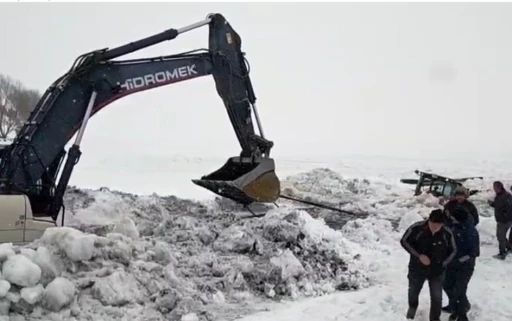 &Ccedil;ıldır G&ouml;l&uuml;&rsquo;ne g&ouml;m&uuml;len iş makinası &ccedil;ıkarıldı
