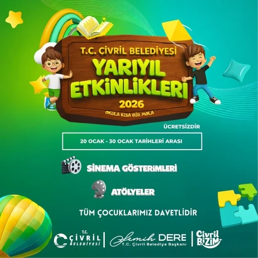 &Ccedil;ivril Belediyesi, yarıyıl tatiline &ouml;zel sinema ve at&ouml;lye etkinlikleri d&uuml;zenliyor
