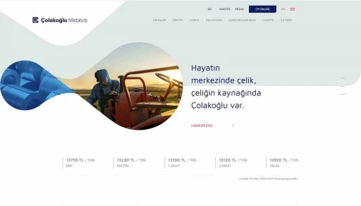 Çolakoğlu Metalurji’nin yeni web sitesine uluslararası ödül
