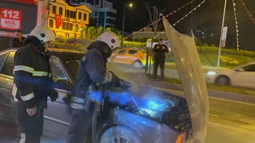 Çorlu’da araç yangını
