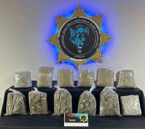 &Ccedil;orum&rsquo;da 9 kilo skunk ele ge&ccedil;irildi: 1 tutuklama
