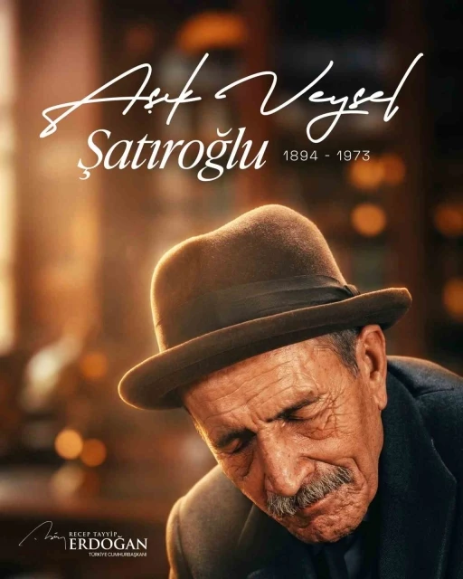 Cumhurbaşkanı Erdoğan, Aşık Veysel&rsquo;i vefatının 53. yıld&ouml;n&uuml;m&uuml;nde andı
