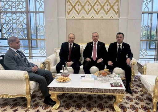 Cumhurbaşkanı Erdoğan, Putin, Şerif ve Berdimuhammedov ile görüştü

