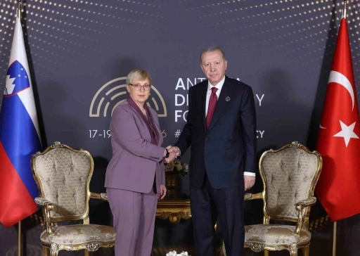 Cumhurbaşkanı Erdoğan Slovenya Cumhurbaşkanı Natasa Pirc Musar ile g&ouml;r&uuml;şt&uuml;
