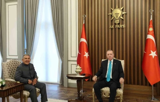 Cumhurbaşkanı Erdoğan, Tataristan Cumhurbaşkanı Minnihanov ile görüştü
