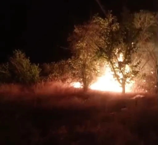 Darende’de ot yangını
