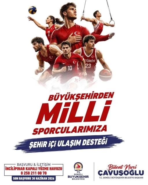 Denizli B&uuml;y&uuml;kşehirden milli sporculara &uuml;cretsiz ulaşım desteği
