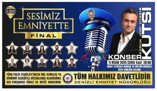 Denizli Emniyet Müdürlüğünün ses yarışmasında final heyecanı
