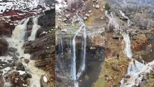 Derecik&rsquo;te şelaleler yeniden coştu
