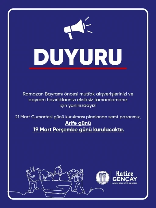 Didim Belediyesi&rsquo;nden bayram &ouml;ncesi pazar d&uuml;zenlemesi

