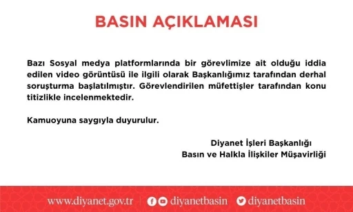 Diyanet’ten rüşvet iddiasına soruşturma
