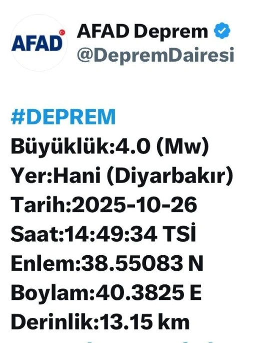 Diyarbakır’da korkutan deprem