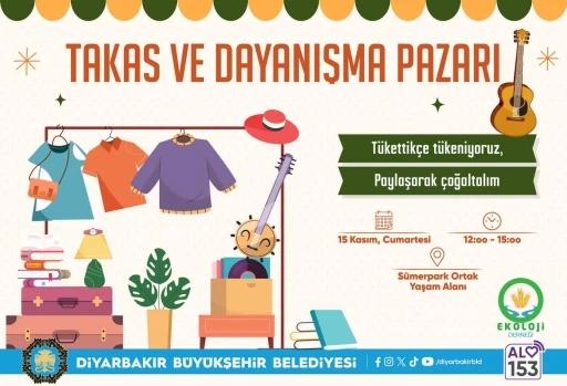 Diyarbakır’da ’Takas Pazarı’ etkinliği düzenlenecek
