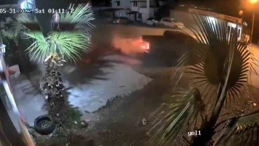 Drift atmaya doymayan sürücü kamerada

