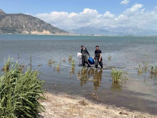 Eğirdir G&ouml;l&uuml;&rsquo;nde 100 metrelik yasa dışı ağ ele ge&ccedil;irildi
