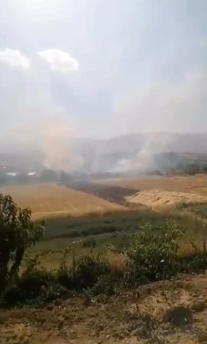 Elazığ&rsquo;da otluk alanda yangın
