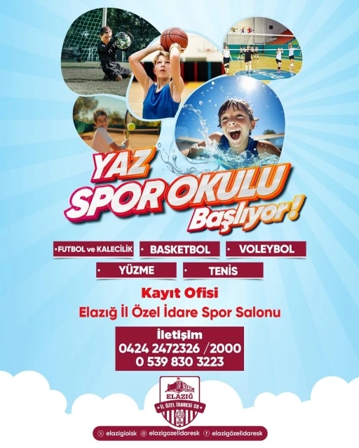 Elazığ İl Özel İdare Yaz Spor Okulları kayıtları başladı
