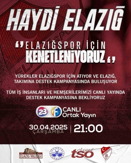 Elazığspor için destek kampanyası düzenlenecek
