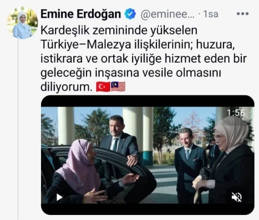 Emine Erdoğan, Malezya Başbakanı&rsquo;nın eşi Wan Azizah İsmail ile programlarına ilişkin video paylaştı
