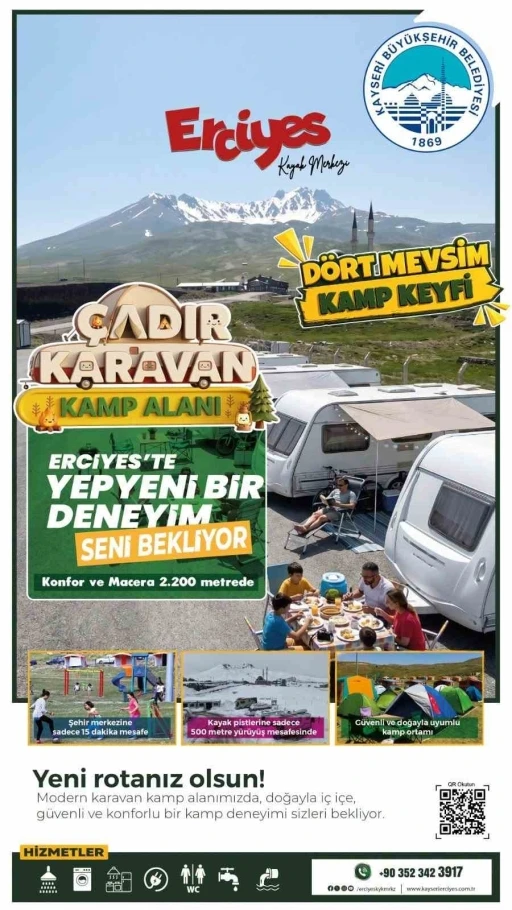 Erciyes &Ccedil;adır Karavan Kamp Alanı misafirlerini bekliyor

