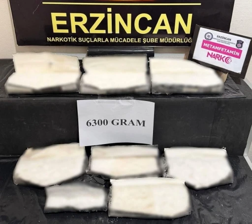 Erzincan’da 6 kilo 300 gram metamfetamin ele geçirildi
