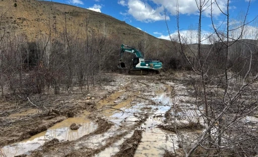 Erzincan’da kar sularının erimesiyle taşkınlar meydana geldi
