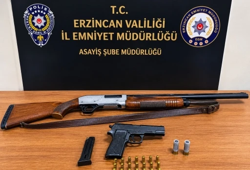 Erzincan’da ruhsatsız tabanca ve tüfek ele geçirildi