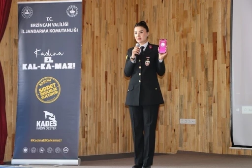 Erzincan jandarmasından KYK &ouml;ğrencilerine g&uuml;venlik ve bağımlılıkla m&uuml;cadele eğitimi
