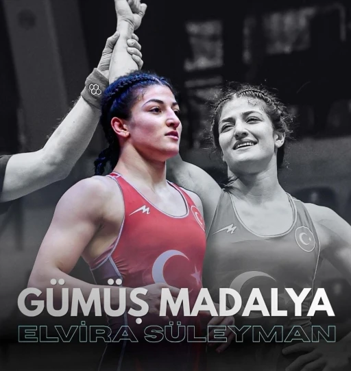 Erzincanlı g&uuml;reş&ccedil;i Elvira S&uuml;leyman Avrupa ikincisi oldu
