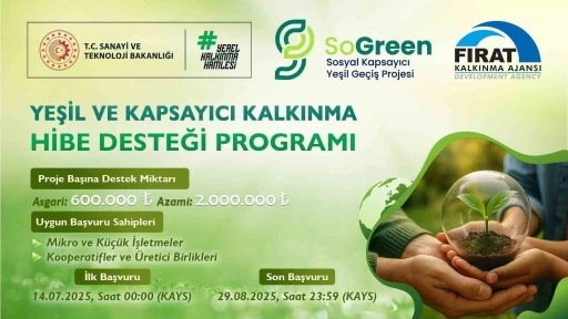 Fırat Kalkınma Ajansı’ndan 28 milyon TL’lik yeşil dönüşüm desteği

