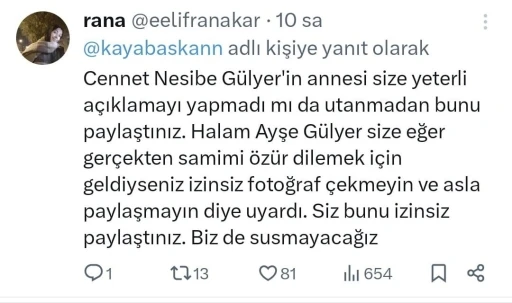 Gen&ccedil; kızın ailesinin isteğini hi&ccedil;e saydı, sosyal medyasında paylaştı
