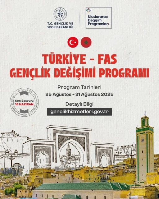 Gençlik ve Spor Bakanlığı, ’Türkiye-Fas Gençlik Değişimi Programı’ başvurularının başladığını duyurdu
