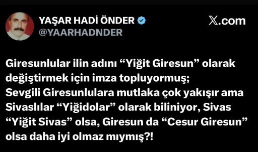 Giresun’un "Yiğit" hamlesi Yiğidolar’ın tepkisini çekti
