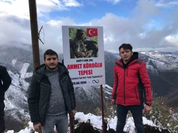 Giresun&rsquo;un son şehidine Alnak Kayası&rsquo;nda vefa &ouml;rneği
