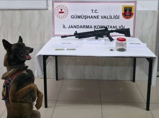 G&uuml;m&uuml;şhane&rsquo;de jandarmadan uyuşturucu ve ruhsatsız silah operasyonu
