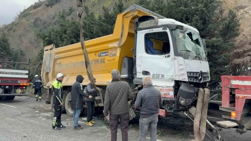 Hafriyat kamyonu ref&uuml;je daldı, s&uuml;r&uuml;c&uuml; yaralandı

