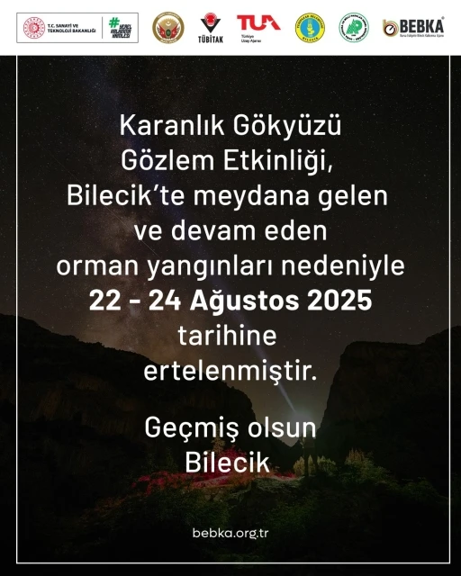 Harmankaya Kanyonu Karanlık Gökyüzü Gözlem etkinliği ertelendi
