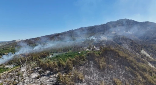 Hatay’da orman yangının etkili olduğu bölge havadan görüntülendi
