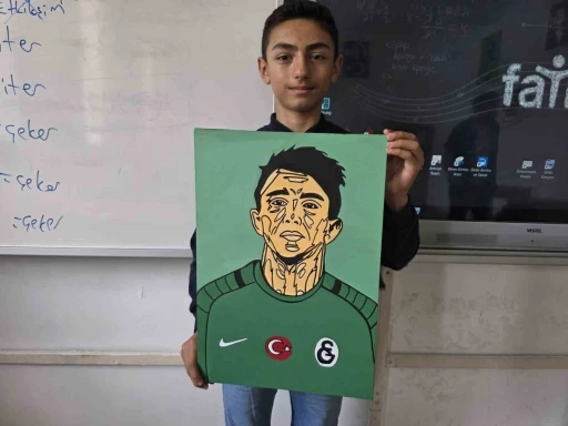 Hayran kalbiyle çizdi: 12 yaşındaki Ünal’ın en büyük hayali Muslera’ya resmini vermek
