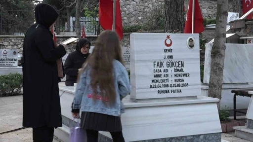 İlk bayram ziyareti şehitliğe oldu
