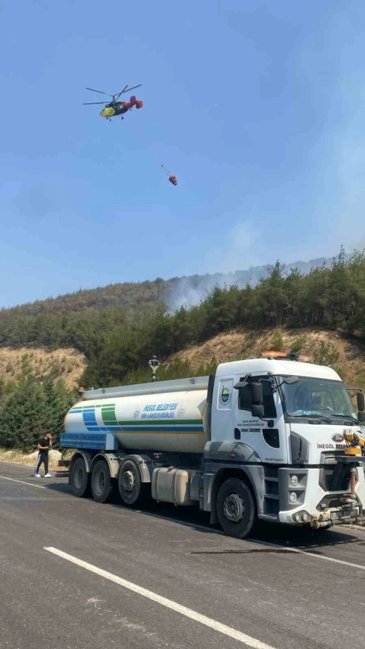 İnegöl Belediyesi, yangın bölgesine destek için harekete geçti
